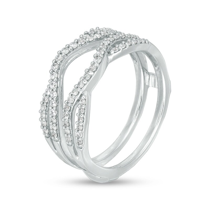 Main Image 2 of Previously Owned - 1/3 CT. T.W. Diamond Contour Twist Split Shank Solitaire Enhancer in 14K White Gold
