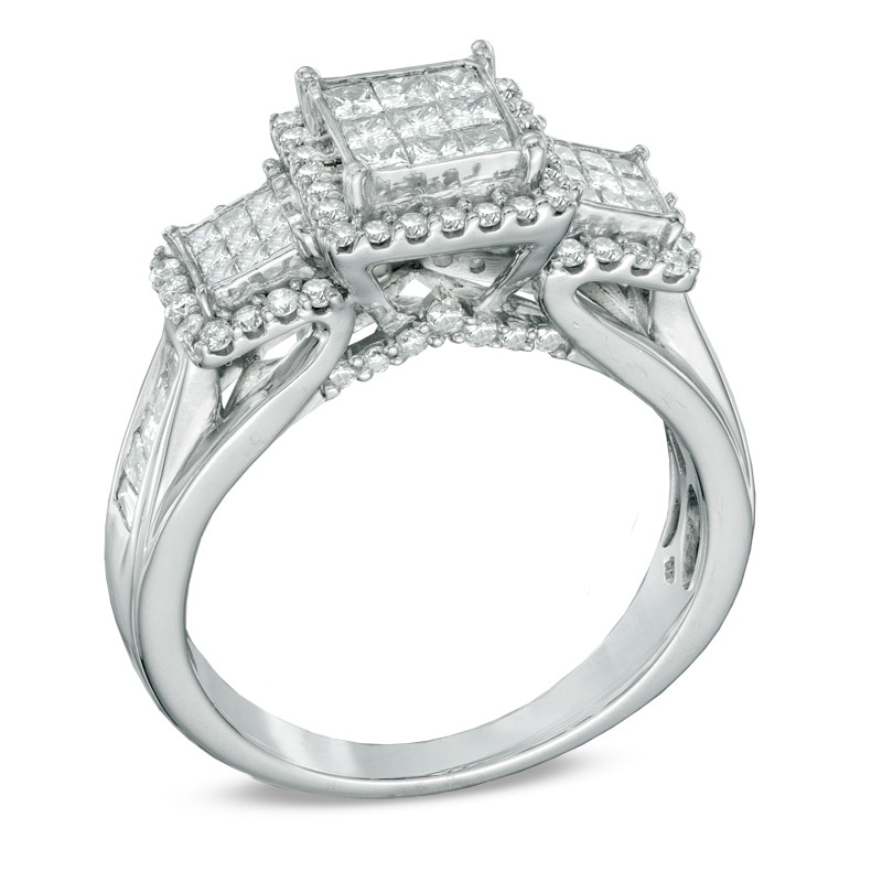 Princess Cut Zales Three Stone Engagement Ring Zales Previously
