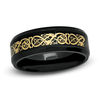 Thumbnail Image 0 of Previously Owned - Men's 8.0mm Two-Tone Stainless Steel Filigree Inlay Comfort Fit Wedding Band