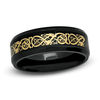 Thumbnail Image 1 of Previously Owned - 8.0mm Two-Tone Stainless Steel Filigree Inlay Comfort Fit Wedding Band