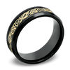 Thumbnail Image 1 of Previously Owned - Men's 8.0mm Two-Tone Stainless Steel Filigree Inlay Comfort Fit Wedding Band