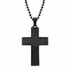 Thumbnail Image 1 of Previously Owned - Men's Carbon Fiber Cross Pendant in Black IP Stainless Steel - 22"