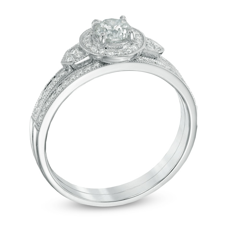 Previously Owned - 5/8 CT. T.W. Diamond Bridal Set in 10K White Gold