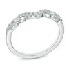 Thumbnail Image 2 of Previously Owned - 1/8 CT. T.W. Diamond Ribbon Wrapped Contour Wedding Band in 14K White Gold