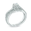 Thumbnail Image 1 of Previously Owned - 3/4 CT. T.W. Princess-Cut Diamond Frame Twist Shank Bridal Set in 10K White Gold