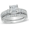 Thumbnail Image 0 of Previously Owned - 1-1/5 CT. T.W. Diamond Vintage-Style Bridal Set in 14K White Gold