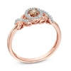 Thumbnail Image 1 of Previously Owned - 1/6 CT. T.W. Champagne and White Diamond Open Frame Cross Sides Ring in 10K Rose Gold