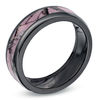 Thumbnail Image 2 of Previously Owned - Ladies' 6.0mm Realtree AP® Pink Camouflage Inlay Comfort Fit Black Zirconium Wedding Band