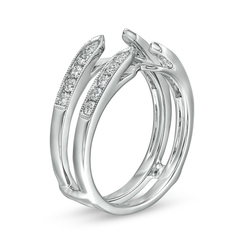 Main Image 2 of Previously Owned - 3/8 CT. T.W. Diamond Solitaire Milgrain Edge Wrap in 14K White Gold