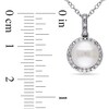 Thumbnail Image 1 of Previously Owned - 8.0 - 8.5mm Button Cultured Freshwater Pearl and 1/10 CT. T.W. Diamond Frame Pendant