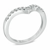 Thumbnail Image 1 of Previously Owned - 1/4 CT. T.W. Diamond Chevron Contour Anniversary Band in 10K White Gold
