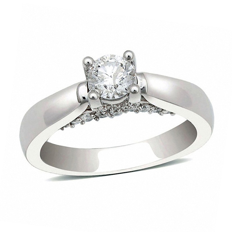 Main Image 1 of Previously Owned - 3/4 CT. T.W. Diamond Engagement Ring in 14K White Gold