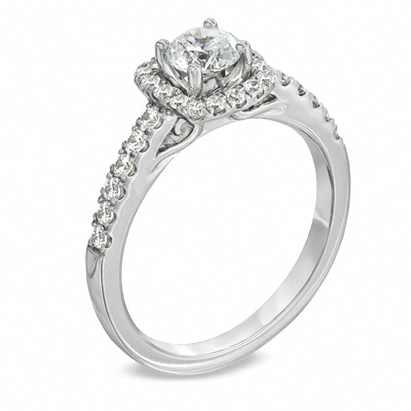 Previously Owned - Celebration Fire™ 7/8 CT. T.W. Diamond Engagement Ring in 14K White Gold (I/SI2)