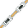 Thumbnail Image 0 of Previously Owned - Men's Carbon Fiber and Cable Link Bracelet in Two-Tone Stainless Steel - 8.5"