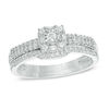 Thumbnail Image 0 of Previously Owned - 1/3 CT. T.W. Diamond Square Frame Bridal Set in 10K White Gold