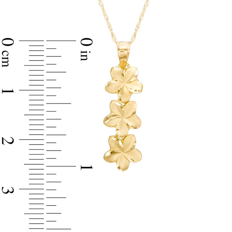 Main Image 2 of Previously Owned - Flower Drop Pendant in 10K Gold