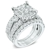 Thumbnail Image 2 of Previously Owned - 4 CT. T.W. Quad Princess-Cut Diamond Frame Bridal Set in 14K White Gold