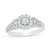 Thumbnail Image 1 of Previously Owned - 1/2 CT. T.W. Diamond Three Stone Frame Ring in 14K White Gold