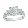 Thumbnail Image 1 of Previously Owned - 3/4 CT. T.W. Princess-Cut Composite Diamond Three Stone Engagement Ring in 10K White Gold
