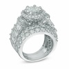 Thumbnail Image 1 of Previously Owned - 5 CT. T.W. Diamond Cluster Frame Three Piece Bridal Set in 14K White Gold