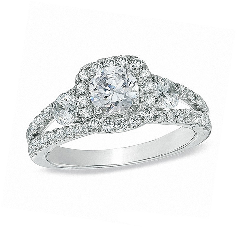 Previously Owned - Celebration Ideal 1-5/8 CT. T.W. Diamond Engagement Ring in 14K White Gold (I/I1)