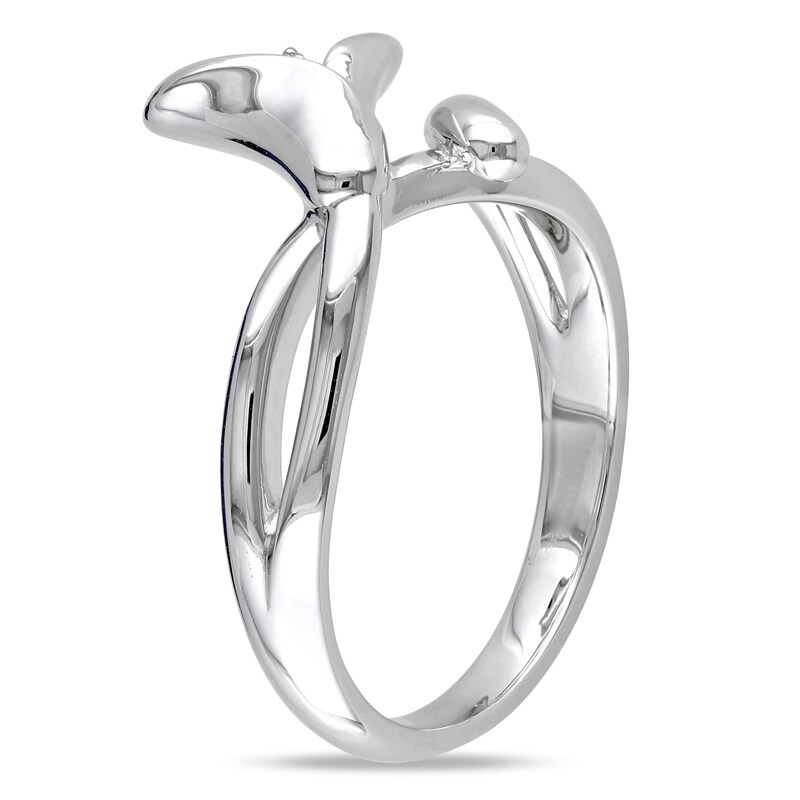 Main Image 2 of Previously Owned - Diamond Accent Calla Lily Ring in Sterling Silver