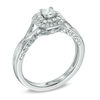 Thumbnail Image 1 of Previously Owned - 1/3 CT. T.W. Princess-Cut Diamond Frame Vintage-Style Engagement Ring in 10K White Gold