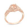Thumbnail Image 2 of Previously Owned - 7.0mm Morganite and 1/6 CT. T.W. Diamond Frame Twist Ring in 10K Rose Gold