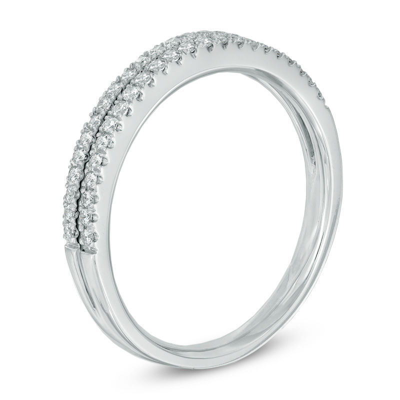 Previously Owned - 1/4 CT. T.W. Diamond Double Row Anniversary Band in 14K White Gold
