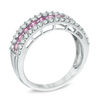 Thumbnail Image 1 of Previously Owned - Lab-Created Pink and White Sapphire Band in Sterling Silver