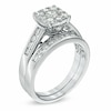 Thumbnail Image 2 of Previously Owned - 1 CT. T.W. Diamond Square Cluster Bridal Set in 14K White Gold