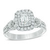 Thumbnail Image 1 of Previously Owned - Celebration Grand® 1-1/6 CT. T.W. Emerald-Cut Diamond Frame Engagement Ring in 14K White Gold (I/I1)