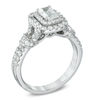 Thumbnail Image 2 of Previously Owned - Celebration Grand® 1-1/6 CT. T.W. Emerald-Cut Diamond Frame Engagement Ring in 14K White Gold (I/I1)