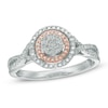 Thumbnail Image 0 of Previously Owned - 1/3 CT. T.W. Diamond Cluster Double Frame Ring in 10K Two-Tone Gold