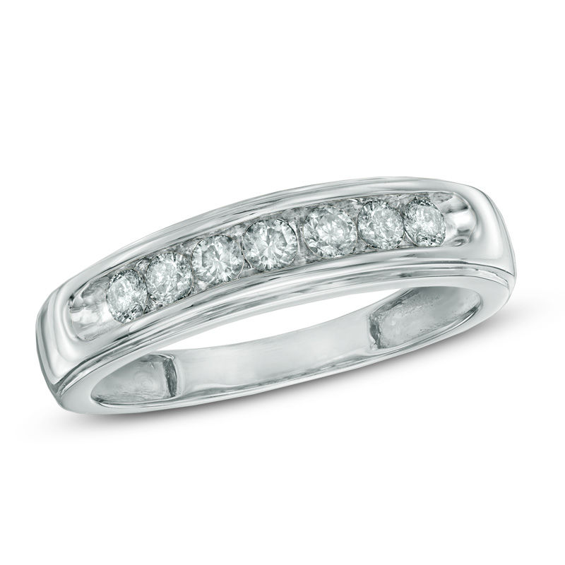 Main Image 1 of Previously Owned - 1/2 CT. T.W. Diamond Comfort Fit Band in 10K White Gold