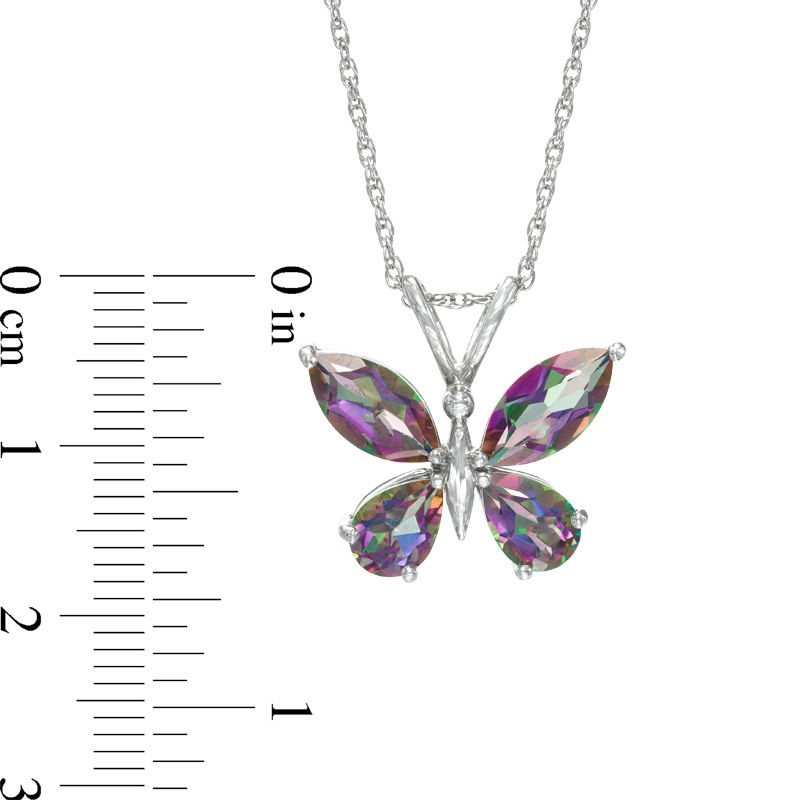 Previously Owned - Mystic Fire® Topaz Butterfly Pendant in Sterling Silver