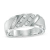 Thumbnail Image 1 of Previously Owned - 3/8 CT. T.W. Diamond Slant Band in 10K White Gold