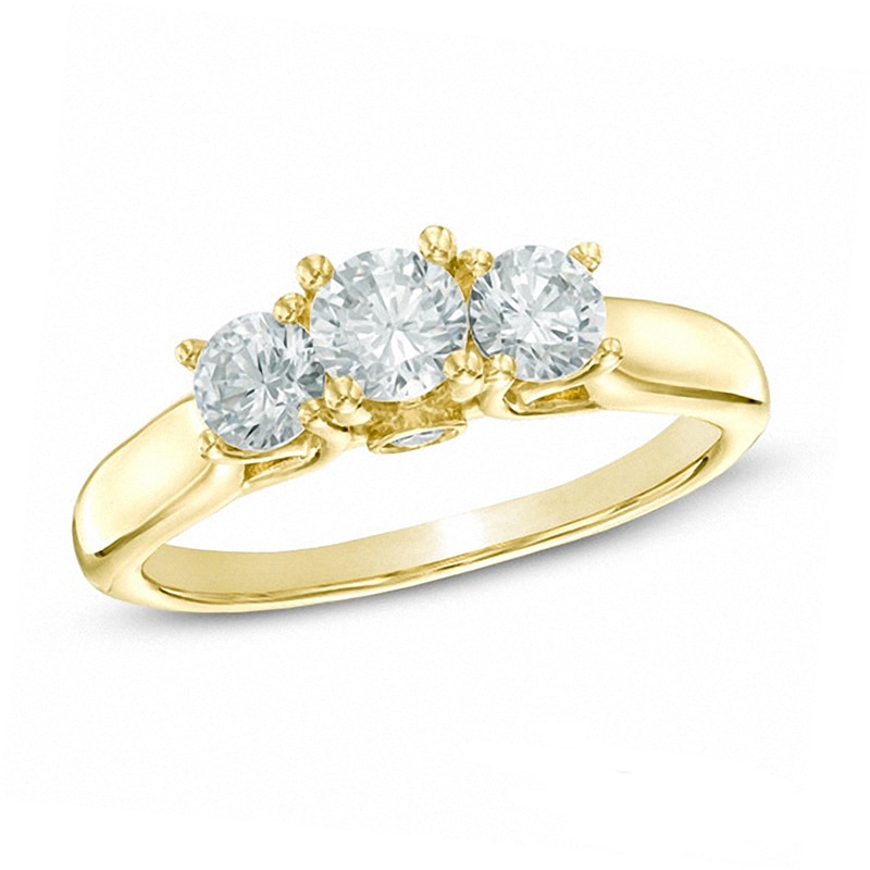 Previously Owned - 1 CT. T.W. Diamond Past Present Future® Engagement Ring in 14K Gold (I/I2)