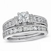 Thumbnail Image 1 of Previously Owned - Celebration Ideal 1-1/2 CT. T.W. Diamond Bridal Set in 14K White Gold (J/I1)