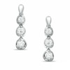 Previously Owned - 1 CT. T.W. Diamond Three Stone Drop Earrings in 14K White Gold (I/I2)
