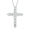Thumbnail Image 1 of Previously Owned - 1/2 CT. T.W. Diamond Cross Pendant in 10K White Gold