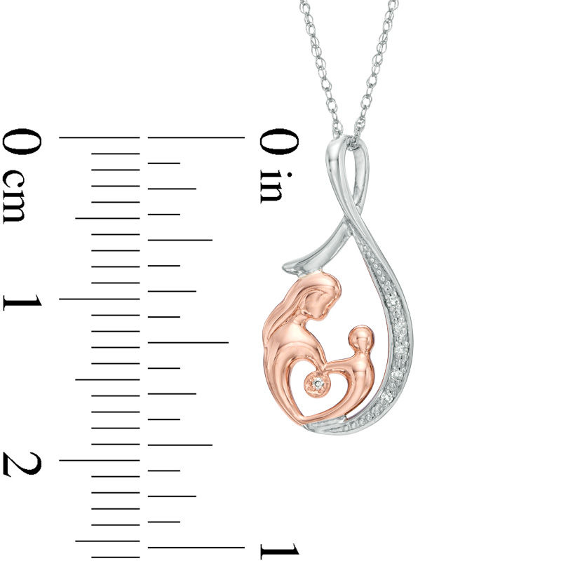 Previously Owned - Diamond Accent Motherly Love Infinity Pendant in 10K Two-Tone Gold