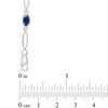 Thumbnail Image 2 of Previously Owned - Oval Lab-Created Blue Sapphire and Diamond Accent Bracelet in Sterling Silver - 7.25"