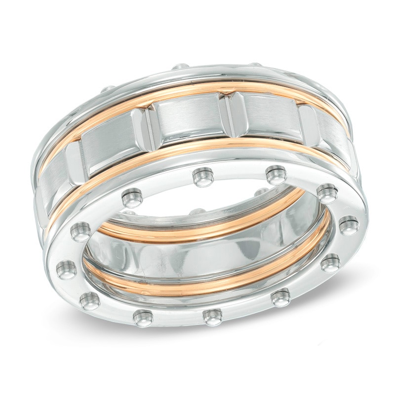 Main Image 1 of Previously Owned - Riveted Ring in Two-Tone Stainless Steel