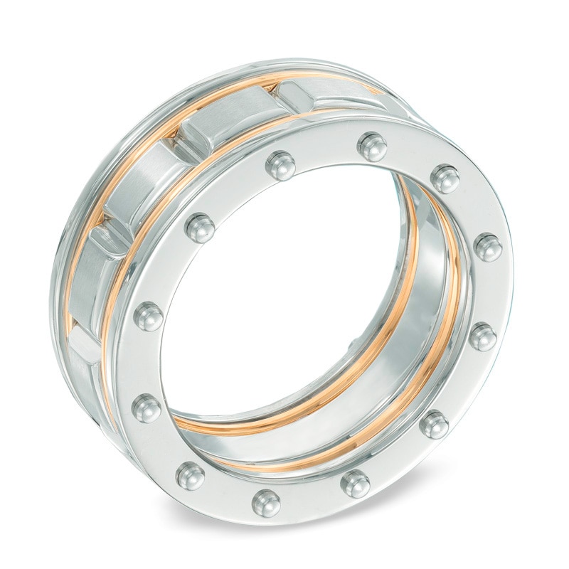 Main Image 2 of Previously Owned - Riveted Ring in Two-Tone Stainless Steel