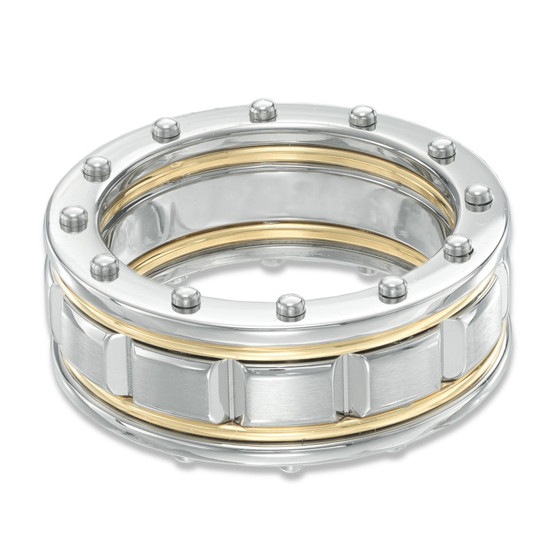 Main Image 3 of Previously Owned - Riveted Ring in Two-Tone Stainless Steel