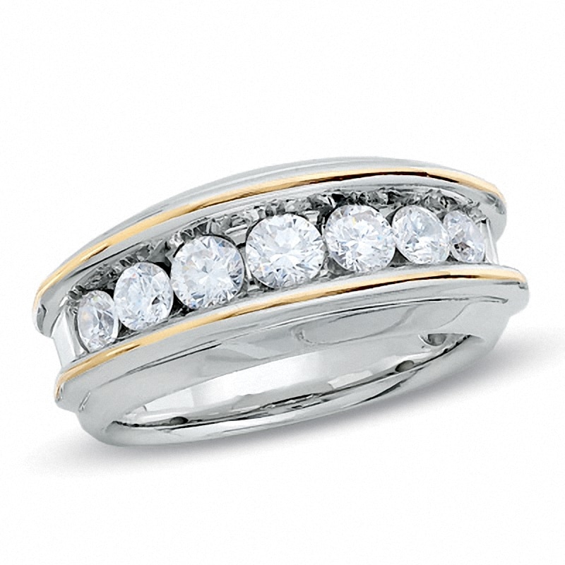 Main Image 1 of Previously Owned - 1-1/2 CT. T.W. Diamond Artisan Wedding Band in 14K Two-Tone Gold