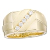 Thumbnail Image 0 of Previously Owned - Men's 1/3 CT. T.W. Diamond Slant Satin Wedding Band in 10K Gold