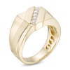 Thumbnail Image 1 of Previously Owned - Men's 1/3 CT. T.W. Diamond Slant Satin Wedding Band in 10K Gold