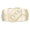 Thumbnail Image 2 of Previously Owned - Men's 1/3 CT. T.W. Diamond Slant Satin Wedding Band in 10K Gold